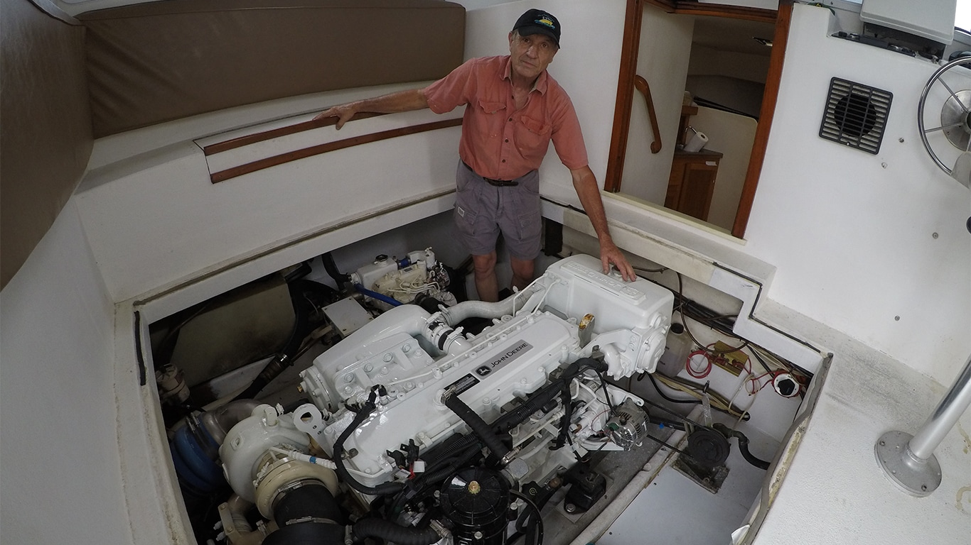 John Deere Marine Engine Inside Newly Repowered Charter Boat Yankee Star